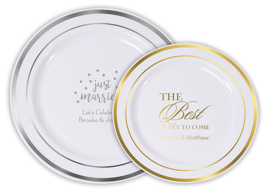 Design Your Own Wedding Premium Banded Plastic Plates